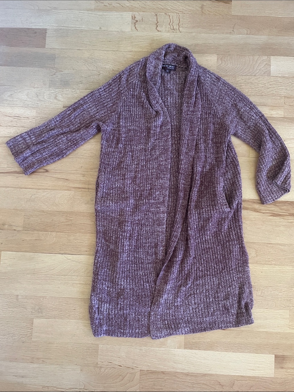 Barefoot Dreams Long Open-Front Cardigan - Mauve Heather